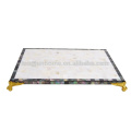 Black MOP y Freshwater Shell Mat Mat con esquina dorada